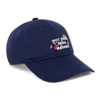 Vine Embroidered Slogan Cap Navy