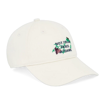 Vine Embroidered Slogan Cap Off White