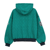 Two Jeys Vintage Varsity Zipper Green Cheetah