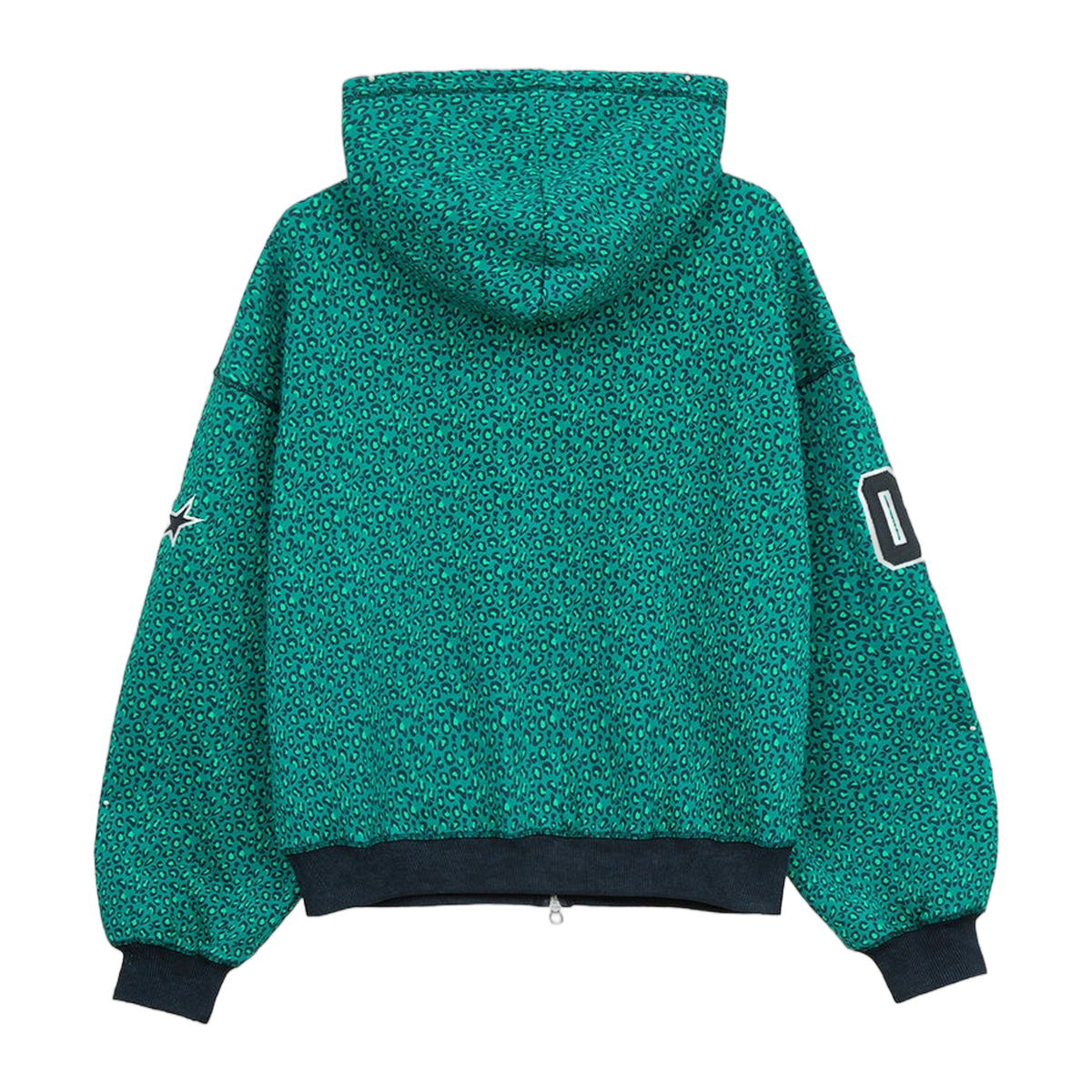 Two Jeys Vintage Varsity Zipper Green Cheetah
