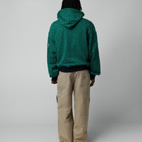 Two Jeys Vintage Varsity Zipper Green Cheetah