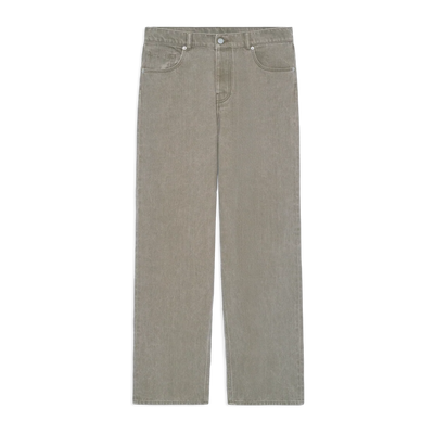 Washed Khaki Straight Jeans