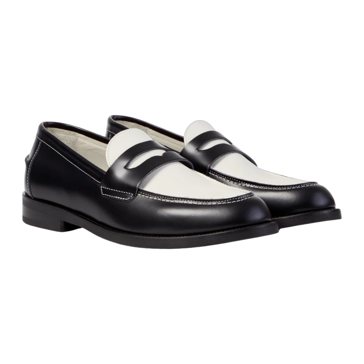 Wilde Black + White Penny Loafer