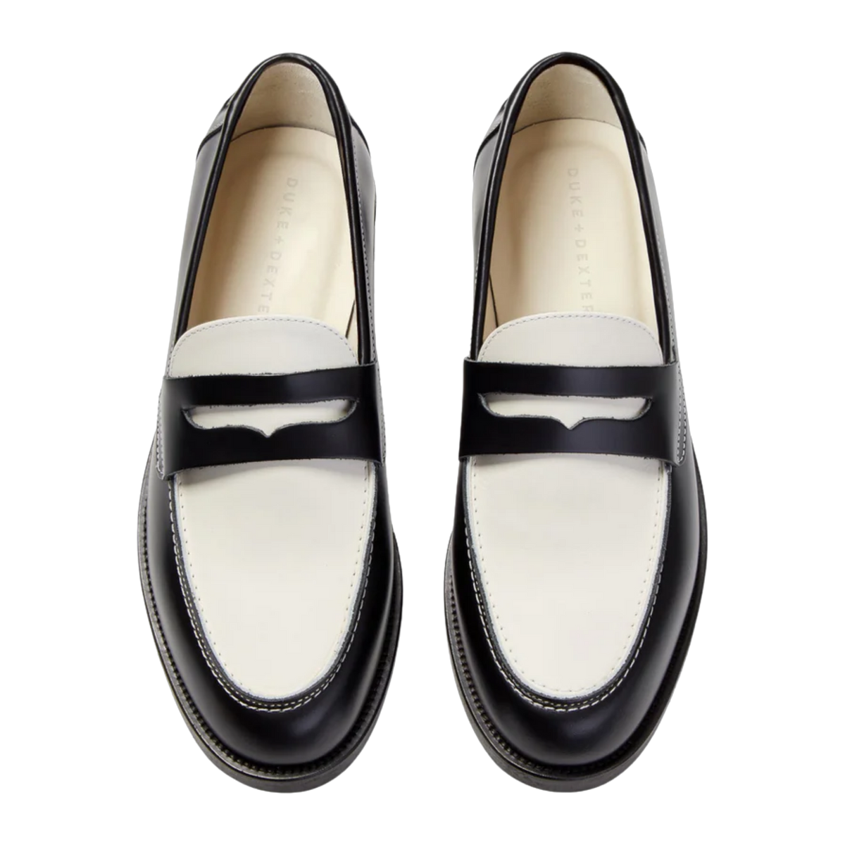 Wilde Black + White Penny Loafer