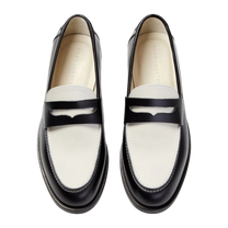 Wilde Black + White Penny Loafer