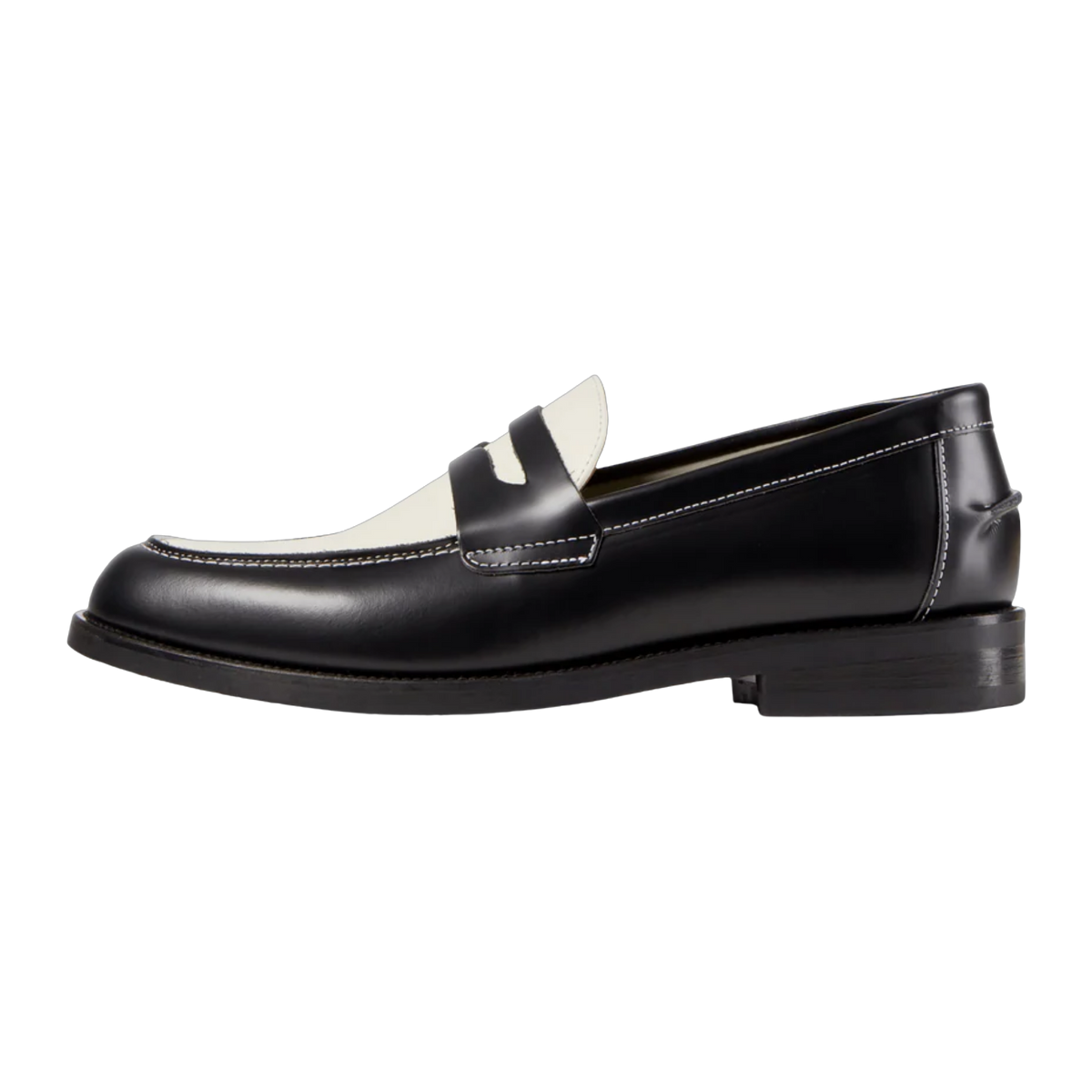 Wilde Black + White Penny Loafer