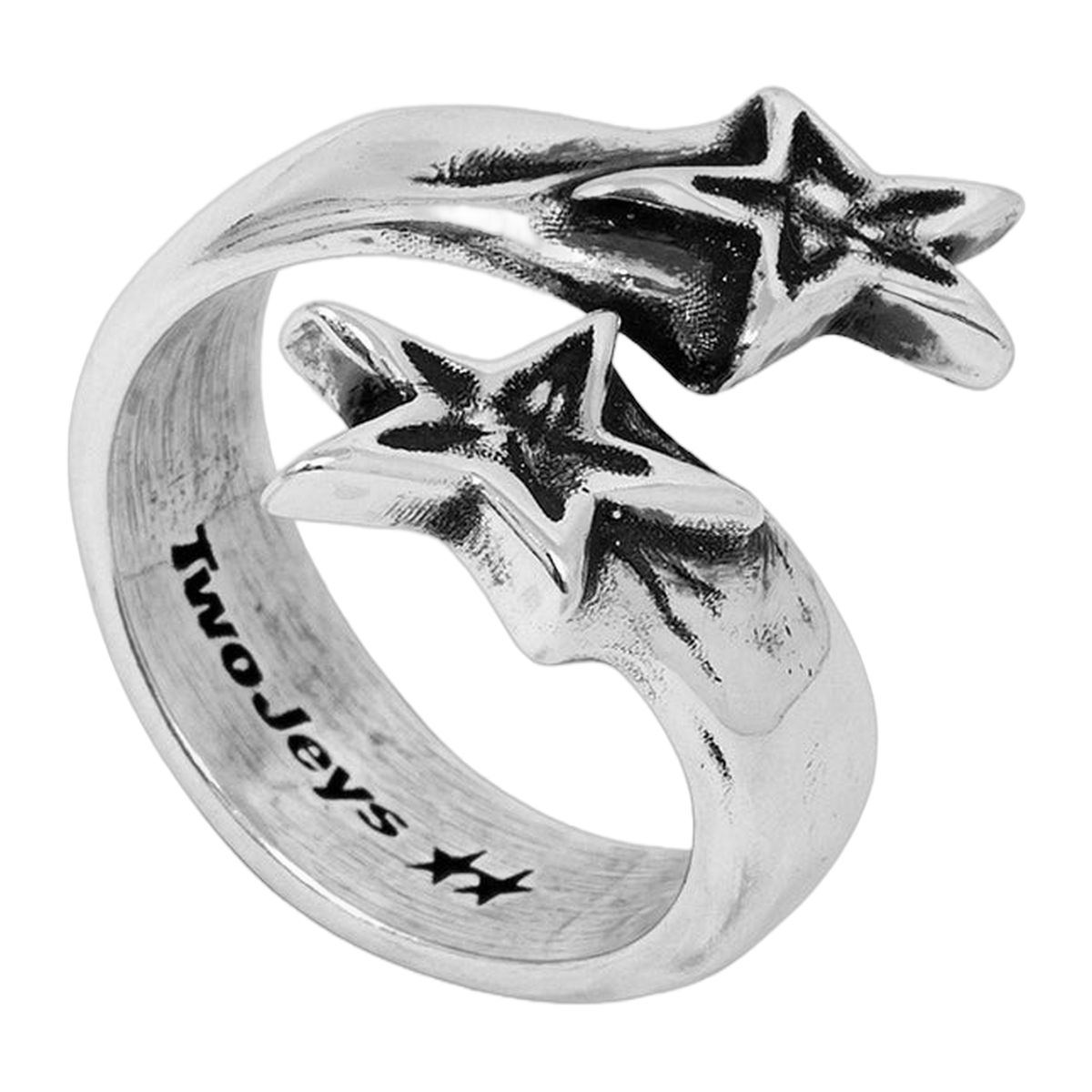 Two Jeys Wrapping Stars Ring Silver